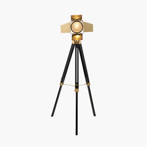 Stanley Tripod Floor Lamp – Gold & Black